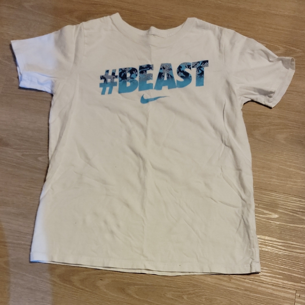 Nike Kids White and Blue #BEAST Tee